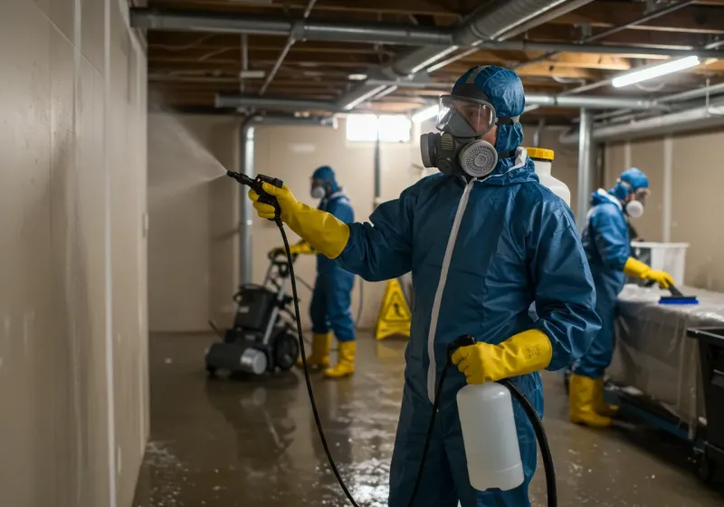 Basement Sanitization and Antimicrobial Treatment process in Forest, OH