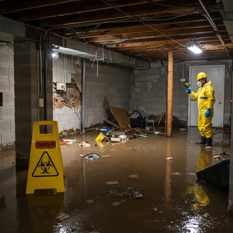 Flooded Basement Electrical Hazard in Forest, OH Property