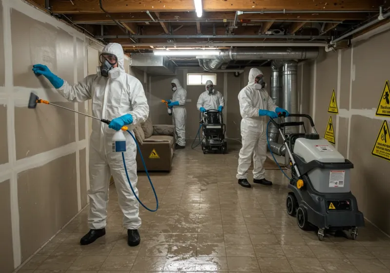 Basement Moisture Removal and Structural Drying process in Forest, OH